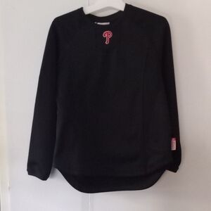 Authentic Boys Majestic Phillies Therma Base Pullover Shirt - Size (M) - Black